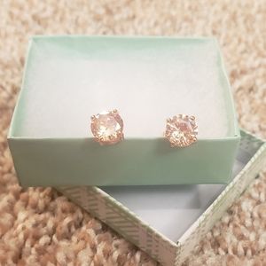 Rose gold cubicZ studs